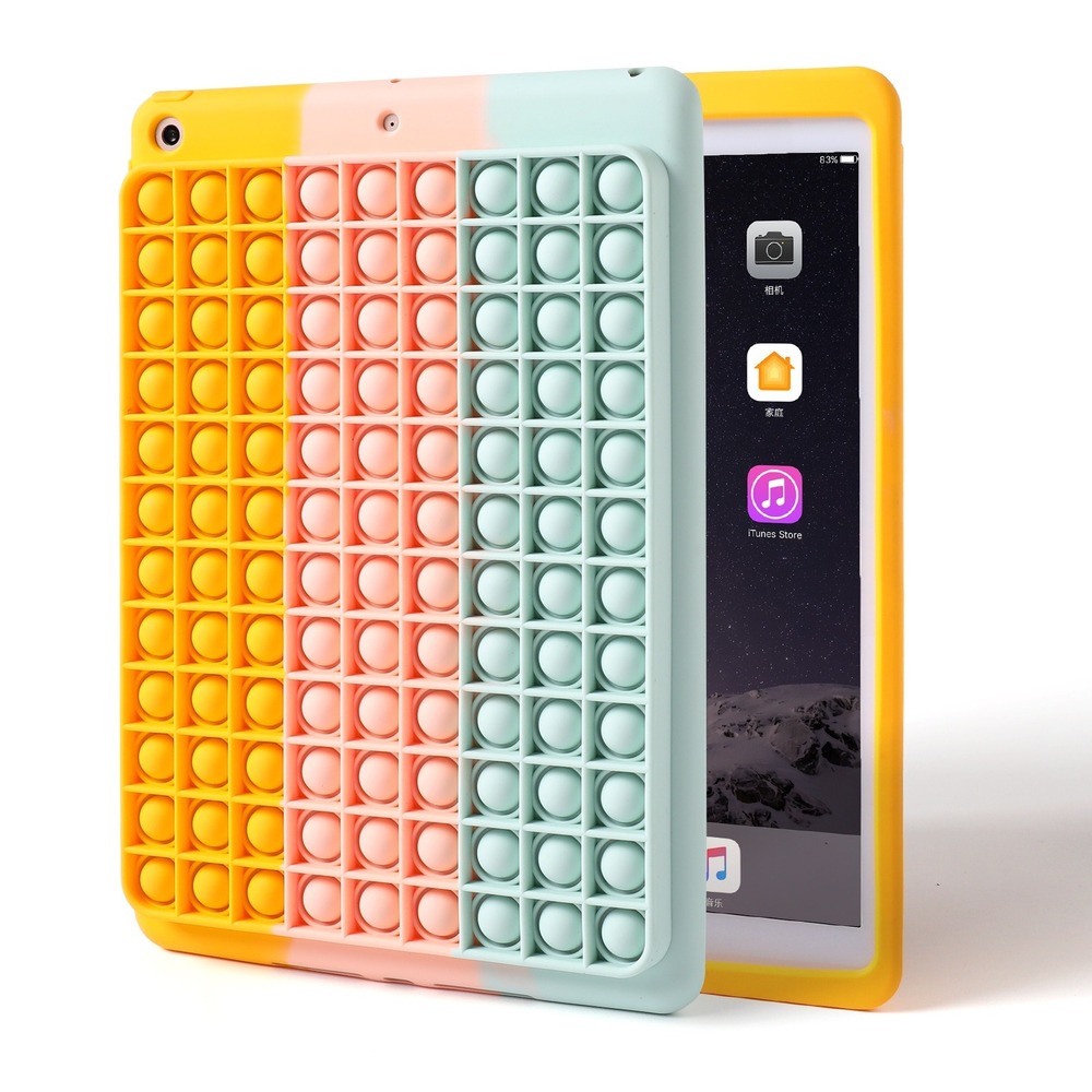 Unbranded Pop It Fidget iPad Case Kids 10.2" Multi Good Sensory Silicone‎ Cover